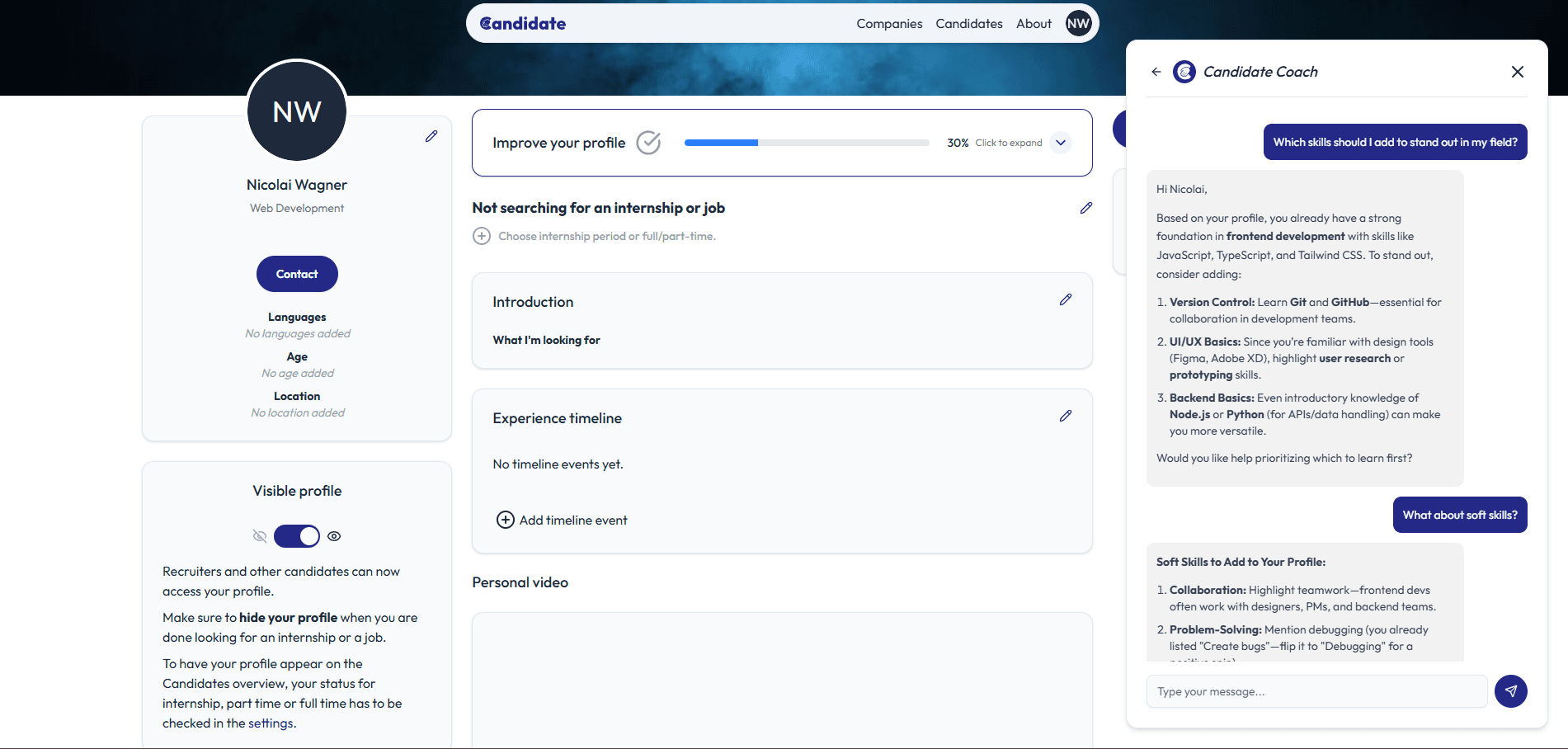 CANDIDATE COACH screenshot 2